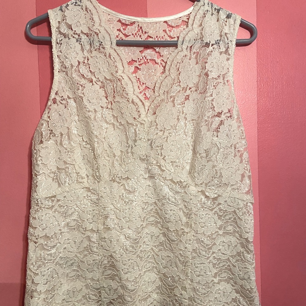 Lacy white tank top